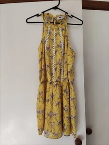 Temt Womens Yellow Floral Spring Playsuit Size AU 10 - Picture 1 of 2