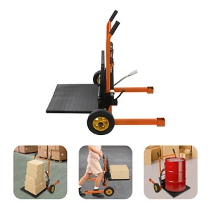 Stacker Hydraulic Material Winch Stacker 440lbs Pallet Truck Dolly Fork Lift - Picture 1 of 17