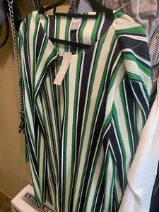 Chico's S 3 Dressy Stripped Wrap Button At Neck MSRP $119.00 - Picture 1 of 5