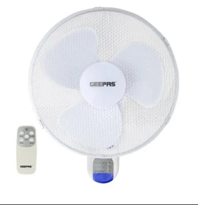 16" Wall Mounted Fan Oscillating Air Cooling Fan 3 Speed with Timer Remote White - Image 1 of 2