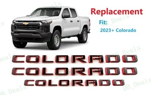 3PCS Gloss Black Red Door Rear Colorado Emblems Letters Badges 2023+ Colorado - Bild 1 von 9