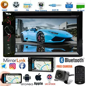 Cámara HD y radio estéreo de automóvil para GPS Navi reproductor de CD 2DIN Wifi USB IOS Android - Imagen 1 de 11