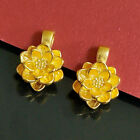 1pcs Pure 999 24K Yellow Gold 3D Women Lotus Flower Pendant 0.3-0.5g