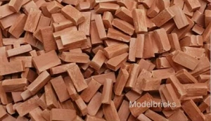 250 1:35th Scale 7mm Miniature Dolls House War Gaming Model Railway Bricks - Picture 1 of 10