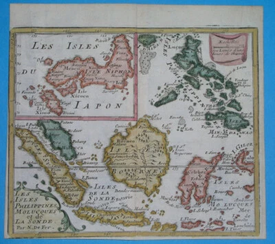 MAPA ORIGINAL INUSUAL 1685 ASIA INDONESIA FILIPINAS JAPÓN MALASIA SINGAPUR Foto 1 de 4