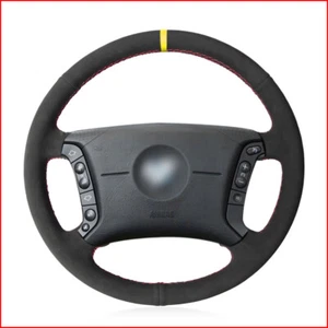 Black Suede DIY Steering Wheel Cover for BMW E36 1995-1997 E46 1998-2004 X3 - Picture 1 of 5