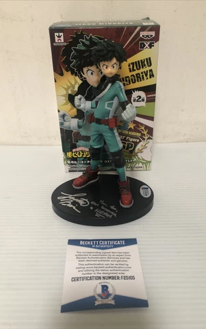 Justin Briner Signed Autographed Banpresto Deku Figure My Hero Academia BeckettC Cover