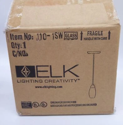 Mini lámpara de techo colgante ELK 110-1SW Milan 1 luz 3 pulgadas níquel satinado en nieve Foto 1 de 4