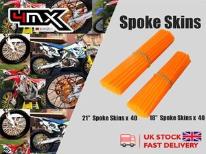 Wheel Spoke Protectors Orange 18" 21" fits Kawasaki KDX220 R A4-A12 97-05 - Picture 1 of 3