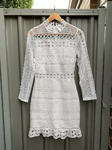 Two Sisters The Label White Lace Long Sleeve Mini Dress Size 8 - Bild 1 von 8