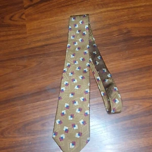 Corbata Nordstrom Ferrell Caña 100% Seda Hecha a Mano Marrón Buen Estado  - Imagen 1 de 5