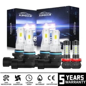 For Honda Civic Si Hatchback 2-Door 2.0L 2004 2005 LED Headlight Beam Fog Bulbs - Picture 1 of 20