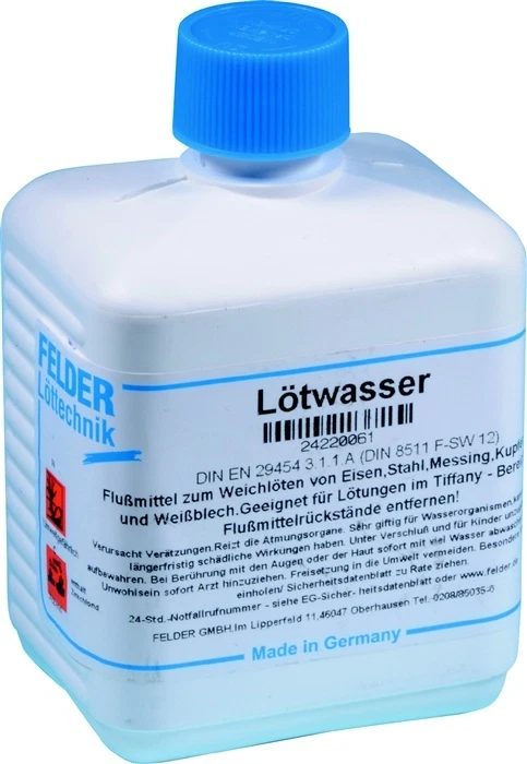 FELDER Lötwasser Lötmittel zum Weichlöten Eisen Stahl Kupfer Messing 500 ml