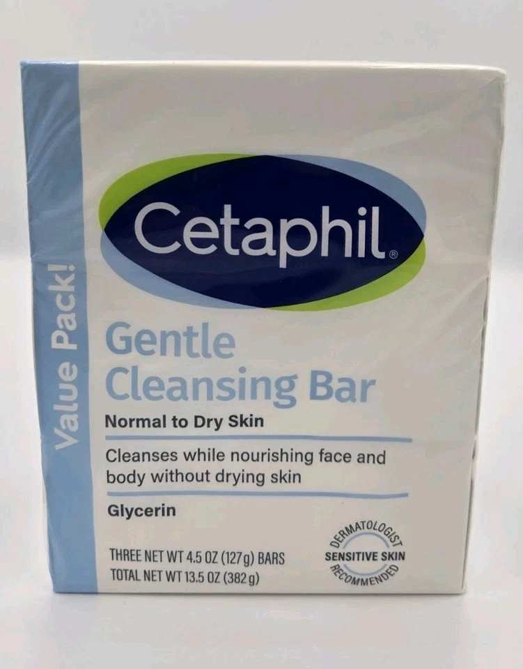 Barra limpiadora suave Cetaphil paquete económico para piel normal a seca - barras de 3x4,5 oz Foto 1 de 1