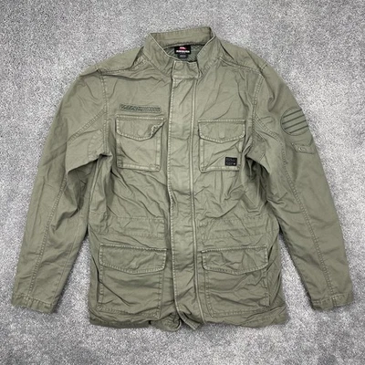 Jaqueta Quiksilver Masculina Vintage Grande Verde Oliva Militar Y2K - Imagem 1 de 4