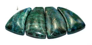 Lot de 4 perles cabochon turquoise sédiments de mer chrysocolle cabines jaspe impériales - Photo 1/4