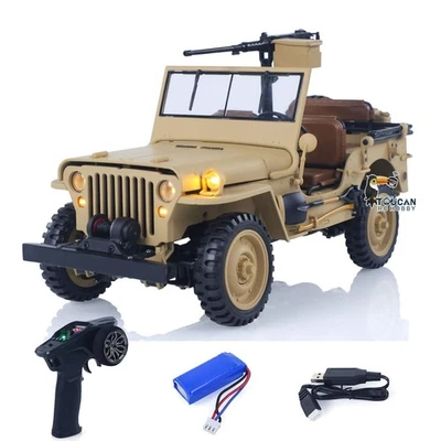 Plastic 2Speed 1/14 2.4G RC Military HG4 58 RC Off Road Vehicle 4WD Model Smoke - Image 1 of 4