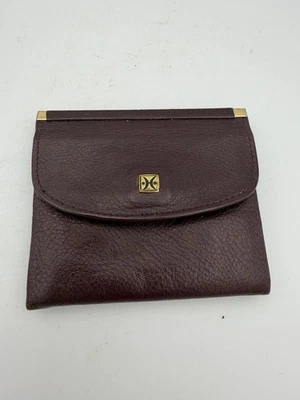 Monedero vintage de cuero marrón con cierre a presión estilo superior 3 pulgadas Foto 1 de 4