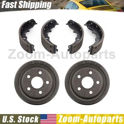 Rear Brake Drums + Brake Shoes for 1982 - 1999 2000 2001 2002 Chevrolet Cavalier - Image 1 of 4