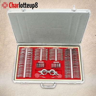 Juego de lentes de prueba de optometría óptica 266 piezas borde de metal estuche de aluminio caja de aluminio Foto 1 de 4