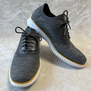 Zapatos Oxford para hombre Cole Haan 2 Zerogrand gris tejido en silla de montar talla 9M - Imagen 1 de 7