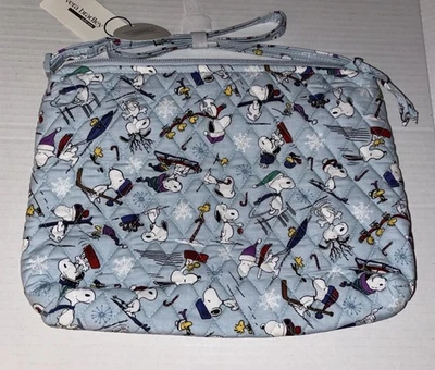 New Vera Bradley Large Hipster Purse Bag Peanuts Ski Jump Snoopy Winter Sky - Image 1 of 4