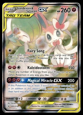 Pokemon TCG Unbroken Bonds #205/214 Gardevoir & Sylveon GX Alternate Art DMG - Image 1 of 2