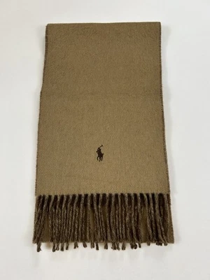 *DEFECTO MENOR* Bufanda Polo Ralph Lauren Mezcla Lana Sólida - Tostado/Marrón - Foto 1 de 4
