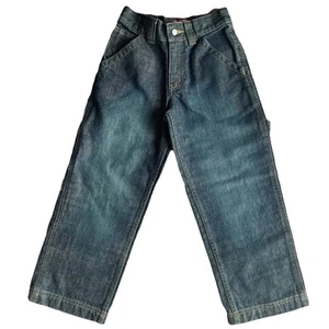 Indigo Jeans Boys Size 8 Blue Denim Thick Carpenter Pockets Workwear Hip Hop - Picture 1 of 11