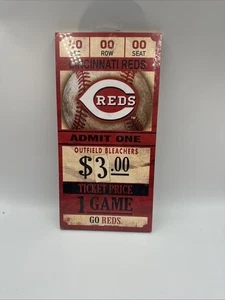 CINCINNATI REDS GAME TICKET ADMIT ONE GO REDS WOOD SIGN 6"X12'' NEW WINCRAFT 👀 - Picture 1 of 4