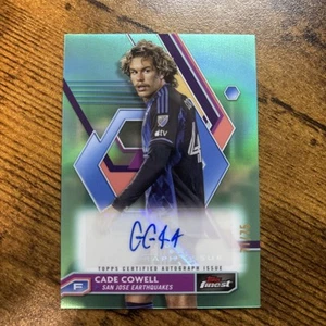 2023 Topps Finest MLS Cade Cowell Aqua Refractor Auto /75 USMNT 🇺🇸 ⭐️ - Picture 1 of 2