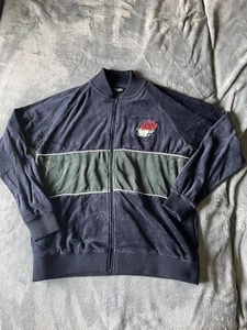 Wu Wear Rose Logo Velour Full-Zip Track Jacket Men Navy MEDIUM Wu Tang Clan - Picture 1 of 6