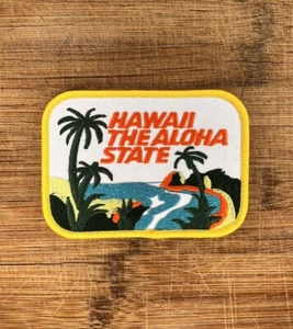 Hawaii Aloha State Vintage Iron-On Patch 4x3 - Souvenir da collezione - Foto 1 di 2