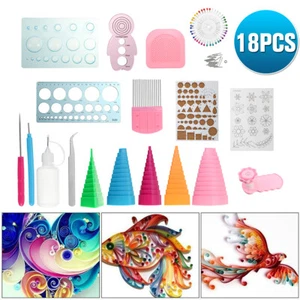 18PCS Paper Quilling Board Mould Crimper Comb Tower Tools DIY Handwork Craft Kit - Picture 1 of 8