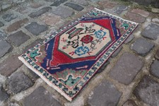 Small Rug, Handmade Rug, Turkish Rug, Door Mat, Vintage Rug, Carpet 1.7 x 2.7 ft
