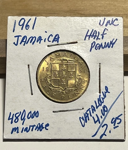1961 Jamaica Half Penny UNC (INV B) Cover
