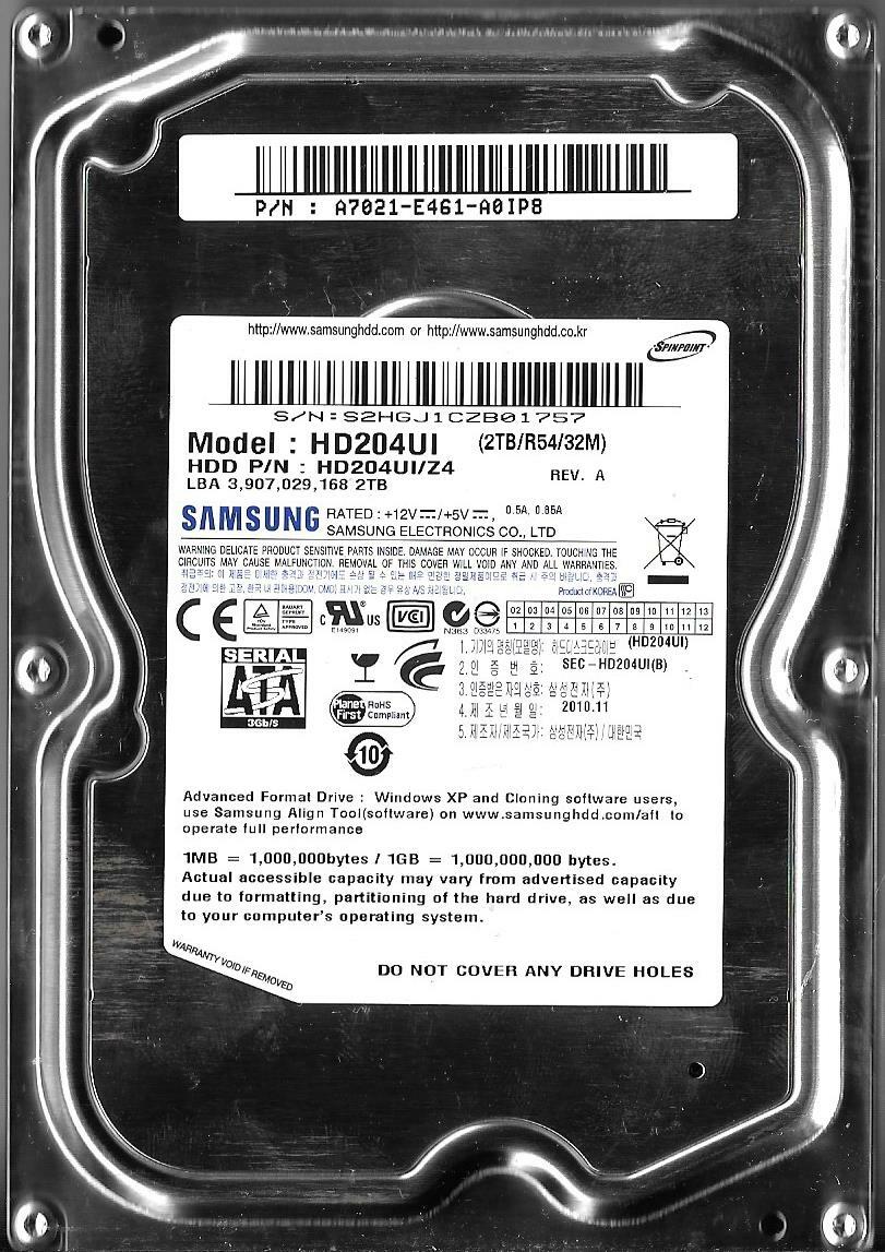 Samsung 2TB 3.5インチHDD HD203WI HD203WI Samsung 2TB SATA 3.0 Gbps