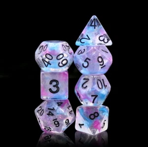 🌌✨Nebulous Galaxy - Juego de 7 dados | RPG DnD Dungeons Dragons AD&D Pathfinder d20 - Imagen 1 de 3