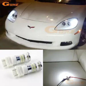 For Chevrolet Corvette C5 C6 Ultra Bright White Reflector 3157 LED Bulbs DRL - Foto 1 di 8