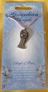 Angel Of Peace Silver Pewter Pendant On A Waxed Cord