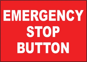PULSANTE STOP DI EMERGENZA | Adesivo per insegna in vinile decalcomania - Foto 1 di 4