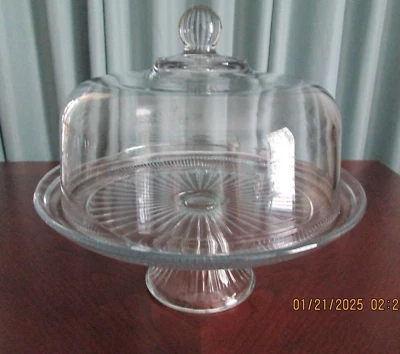 Clear Glass/Crystal Pedestal Cake Stand - 12" Wide - Image 1 of 4