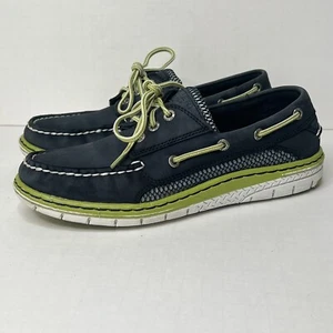 Sperry Top Sider Shoe Men 7.5 Navy Blue Green Leather Billfish Ultralite Loafer - Bild 1 von 11