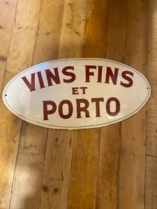 RARE PLAQUE EMAILLEE ANCIENNE VINS FINS ET PORTO - Imagen 1 de 7