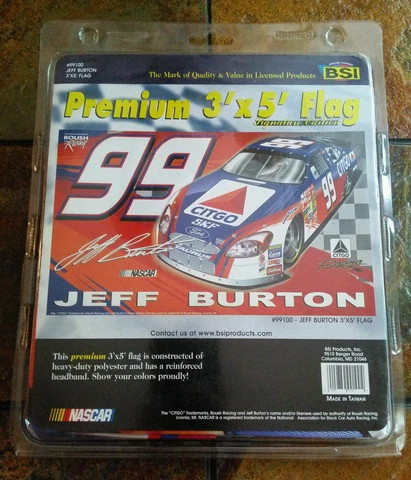 Nascar Banner Racing Flag #99 Jeff Burton Double Sided FLAG 3'W x 5'L Roush New! Cover