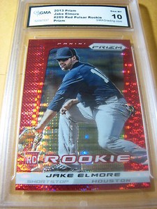 JACOB JAKE ELMORE REDS ASTROS 2013 PRIZM RED PULSAR PRIZM ROOKIE RC GRADED 10