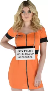 Behind Bars Frauen Erwachsene Plus 18 - 20 Kostüm XXL orange Insasse - Bild 1 von 5