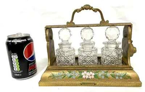 Antiker MINATUR vergoldetes Metall & Champleve Emaille Parfüm Flakon Dekanter Tantal - Bild 1 von 24