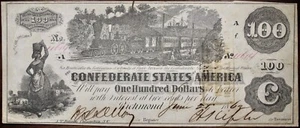 1862 $100 Confederate States Of America Currency STAMPED T39 PF-11 R.5 P91 - Picture 1 of 2