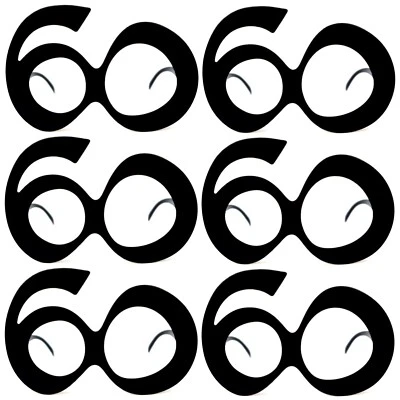 Juego de 6 paquetes de gafas de aniversario con marco negro para fiestas Foto 1 de 4